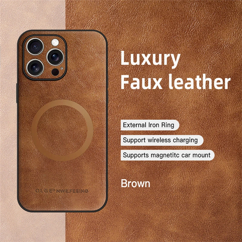 🛡️ Luxury Leather Phone Case - GlowTech 🛡️